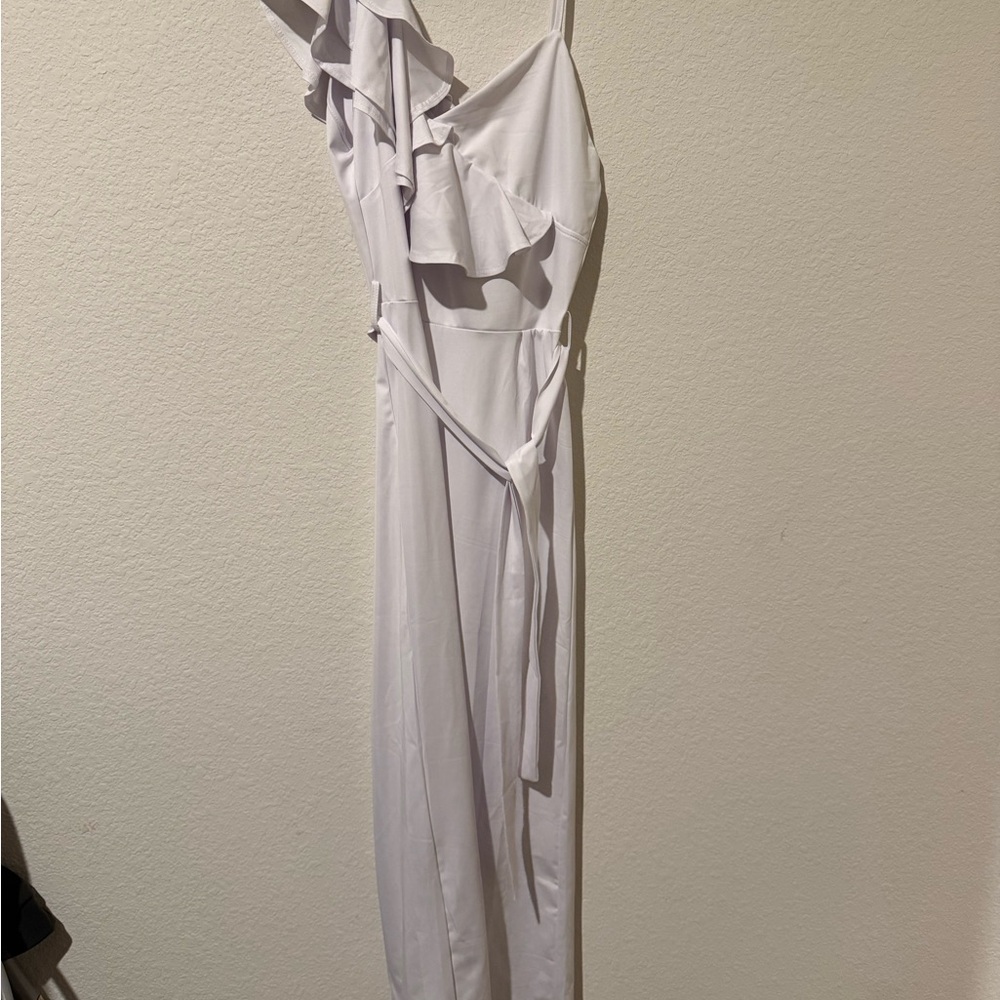 Chic White Ruffle Jumpsuit